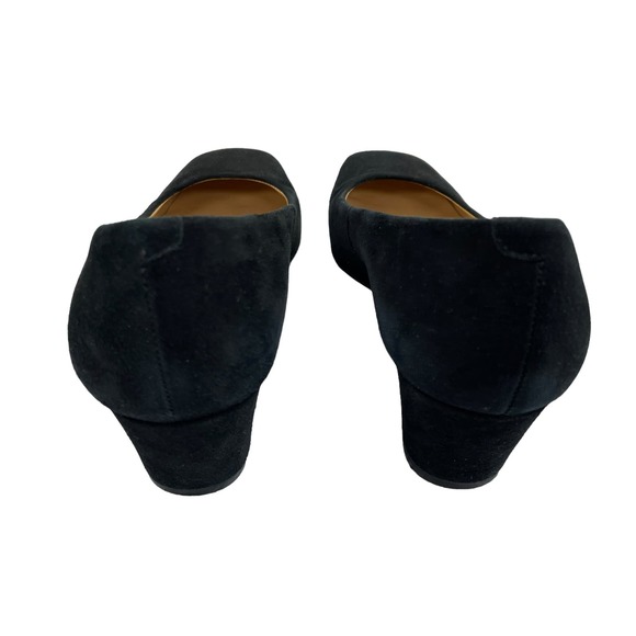 Talbots Square Toe Faux Suede Wedge Heel Black 7.5 - Picture 4 of 8